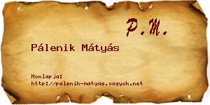 Pálenik Mátyás névjegykártya